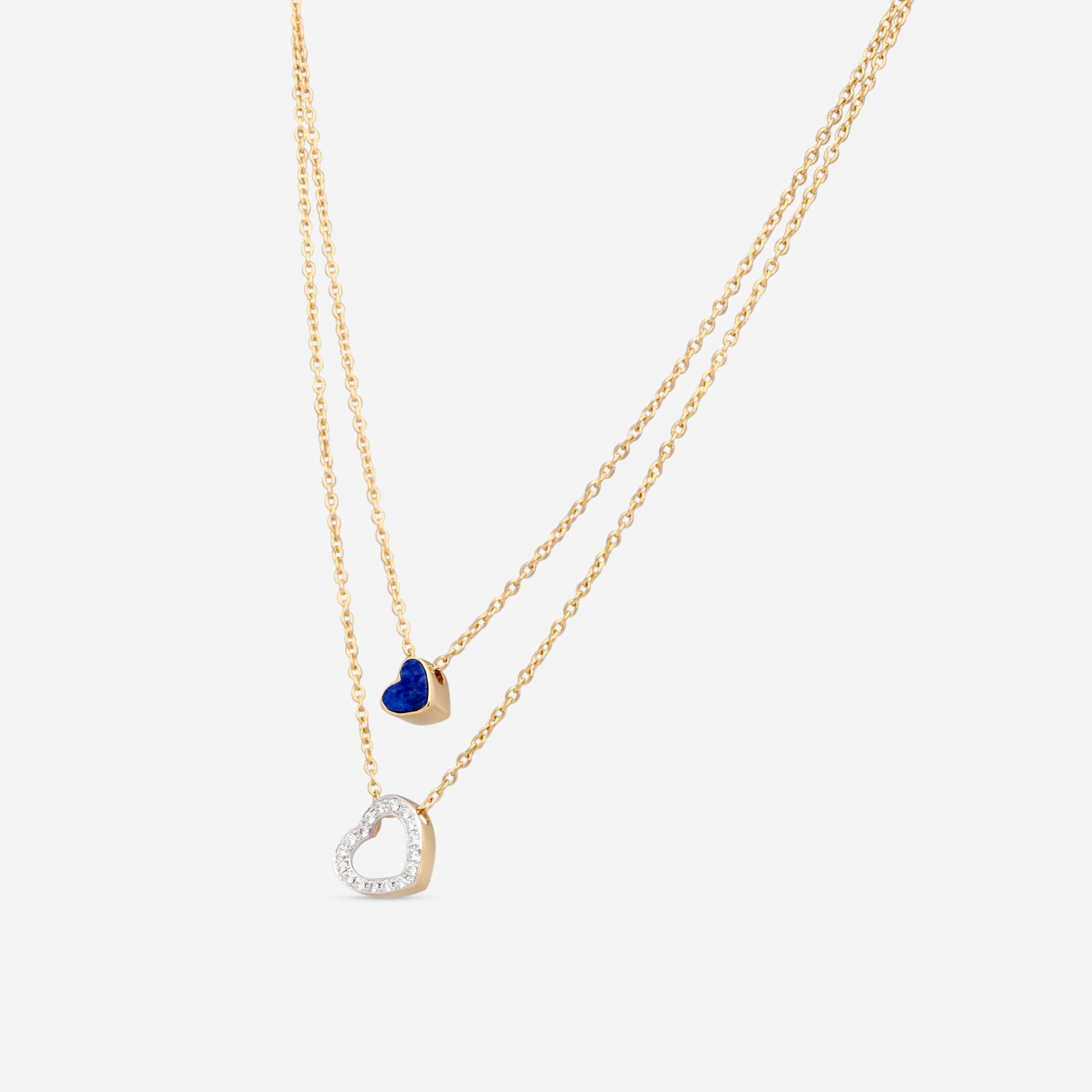 K Di Kuore In And Out 18K Yellow Gold Necklace Diamond and Lapis 451820 - THE SOLIST - K Di Kuore