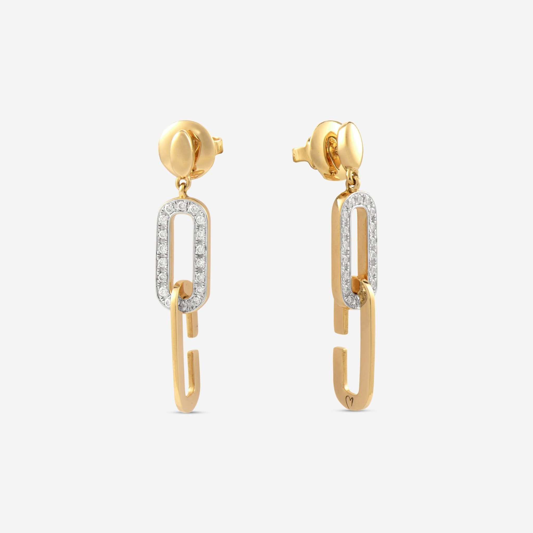 K Di Kuore Link 18K Yellow Gold Diamond Earrings 461909 - THE SOLIST - K Di Kuore