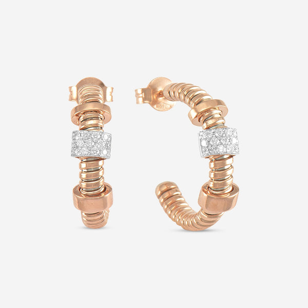 K Di Kuore Move 18K Rose Gold And Diamond Hoop Earrings 461806