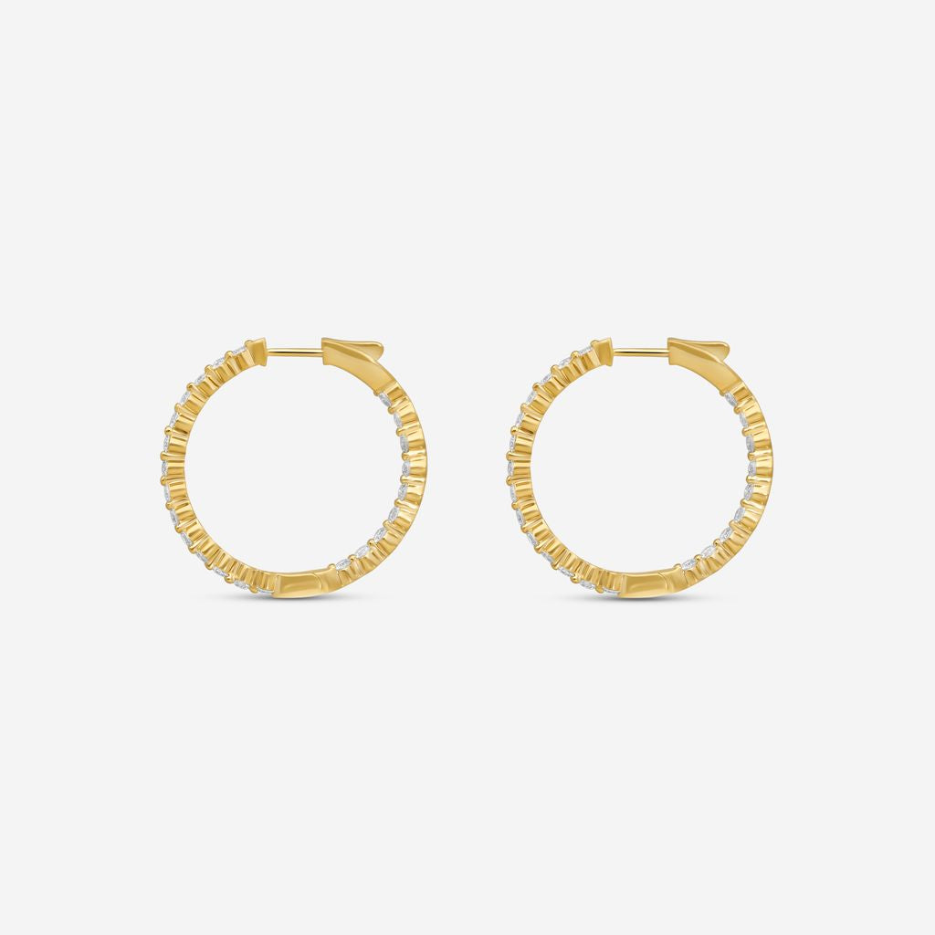 Ina Mar 14K Yellow Gold Diamond Shared Prong Hoop Earrings E1183B-FY-200F - THE SOLIST