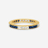 Suna 14K Yellow Gold Diamond & Sapphire Wedding Band Ring Sz. 6 W600S16YYb