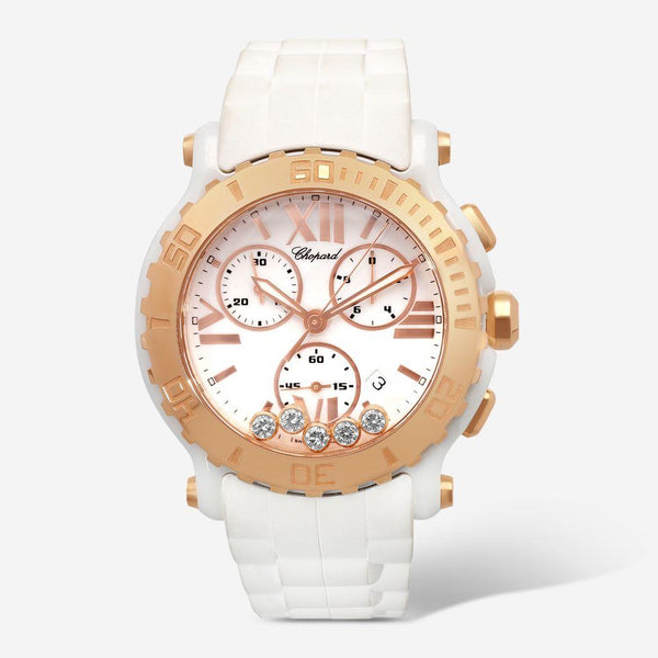 Chopard Happy Sport Round Chronograph Ceramic Diamond Quartz Unisex Wa