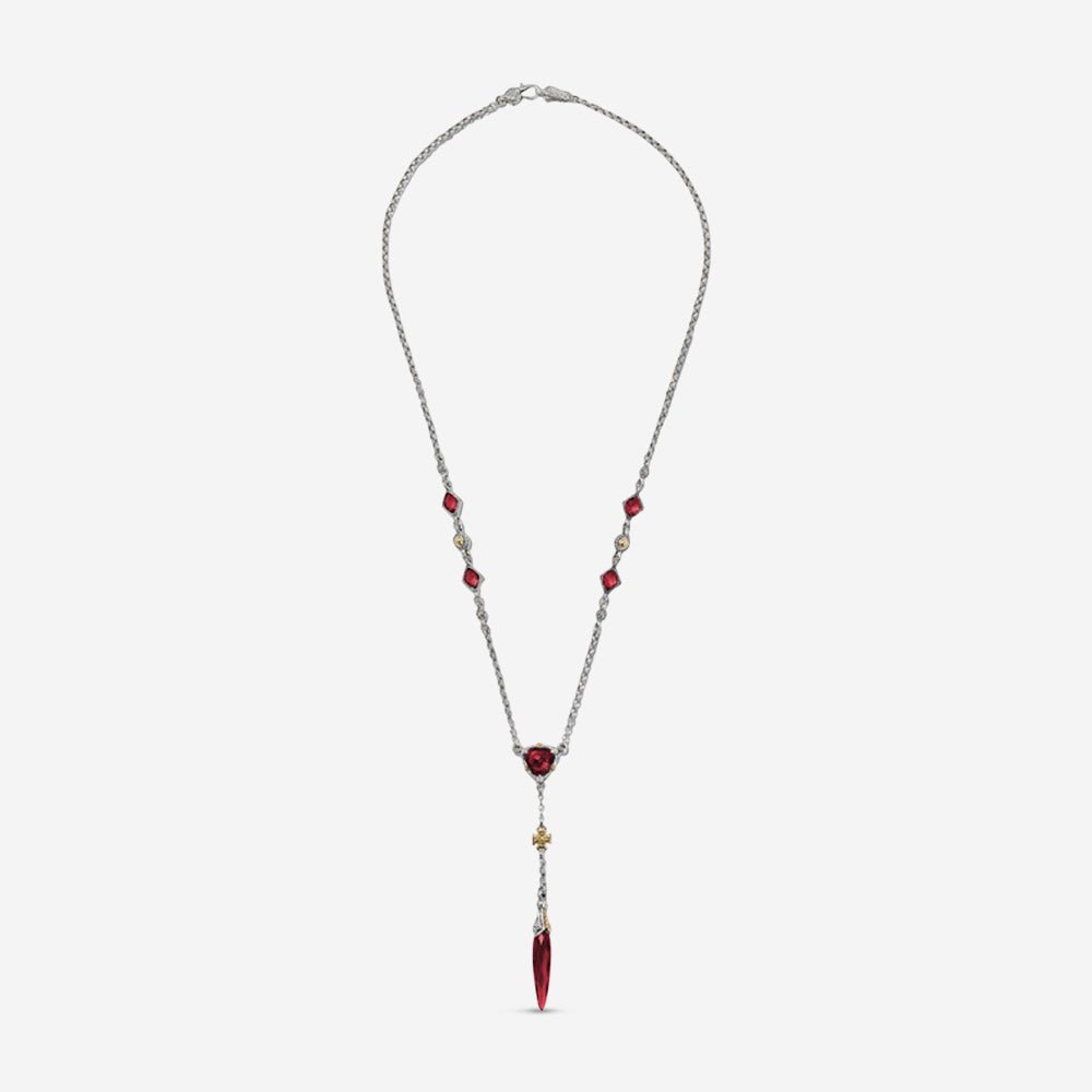 Konstantino Anthos Sterling Silver 18k Gold & Corundum Necklace KOMK4788 - 545 - 22 - THE SOLIST - Konstantino