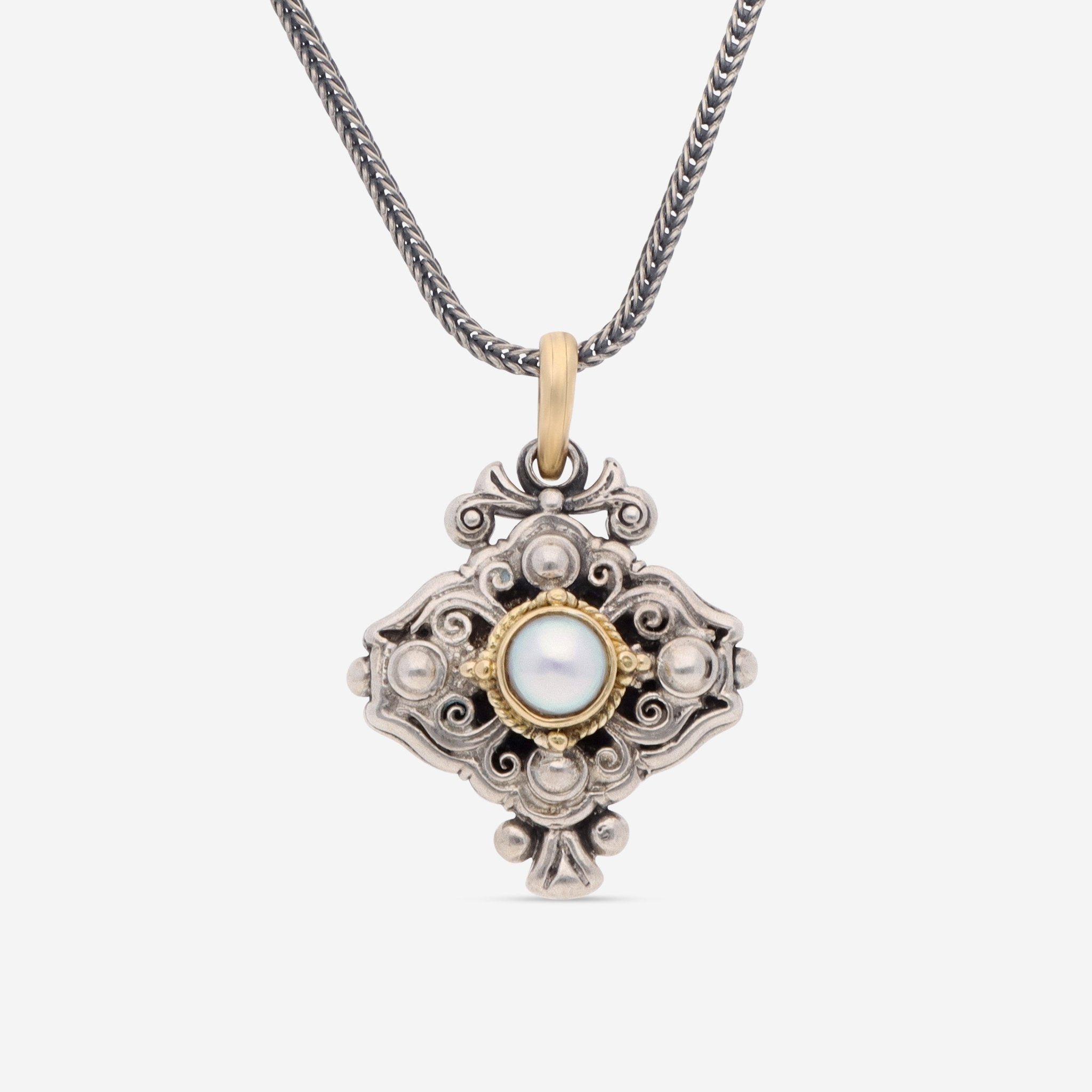 Konstantino Archive Sterling Silver & Yellow Gold Pearl Pendant MEMK5028 - 122 - THE SOLIST - Konstantino