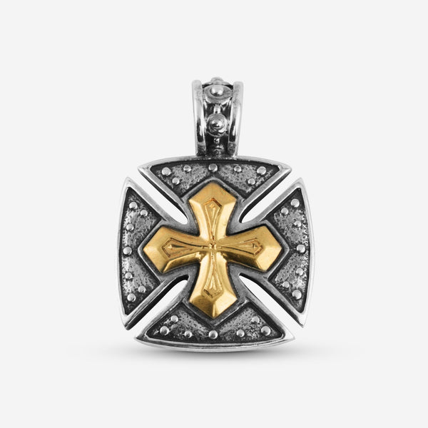 Konstantino Byzantium Sterling Silver & Bronze Maltese Unisex Cross Pendant STKJ297 - 300 - THE SOLIST - Konstantino