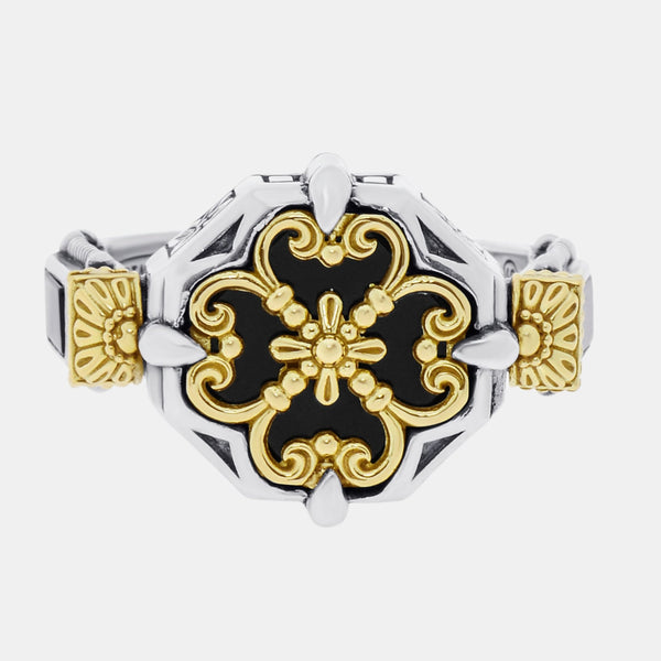 Konstantino Calypso Sterling Silver and 18K Yellow Gold, Onyx Statement DMK2117 - 120 - THE SOLIST - Konstantino