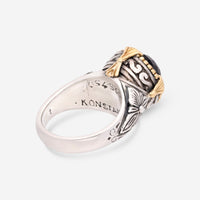 Konstantino Calypso Sterling Silver and 18K Yellow Gold Onyx Statement Ring DKJ845 - 120 - THE SOLIST - Konstantino