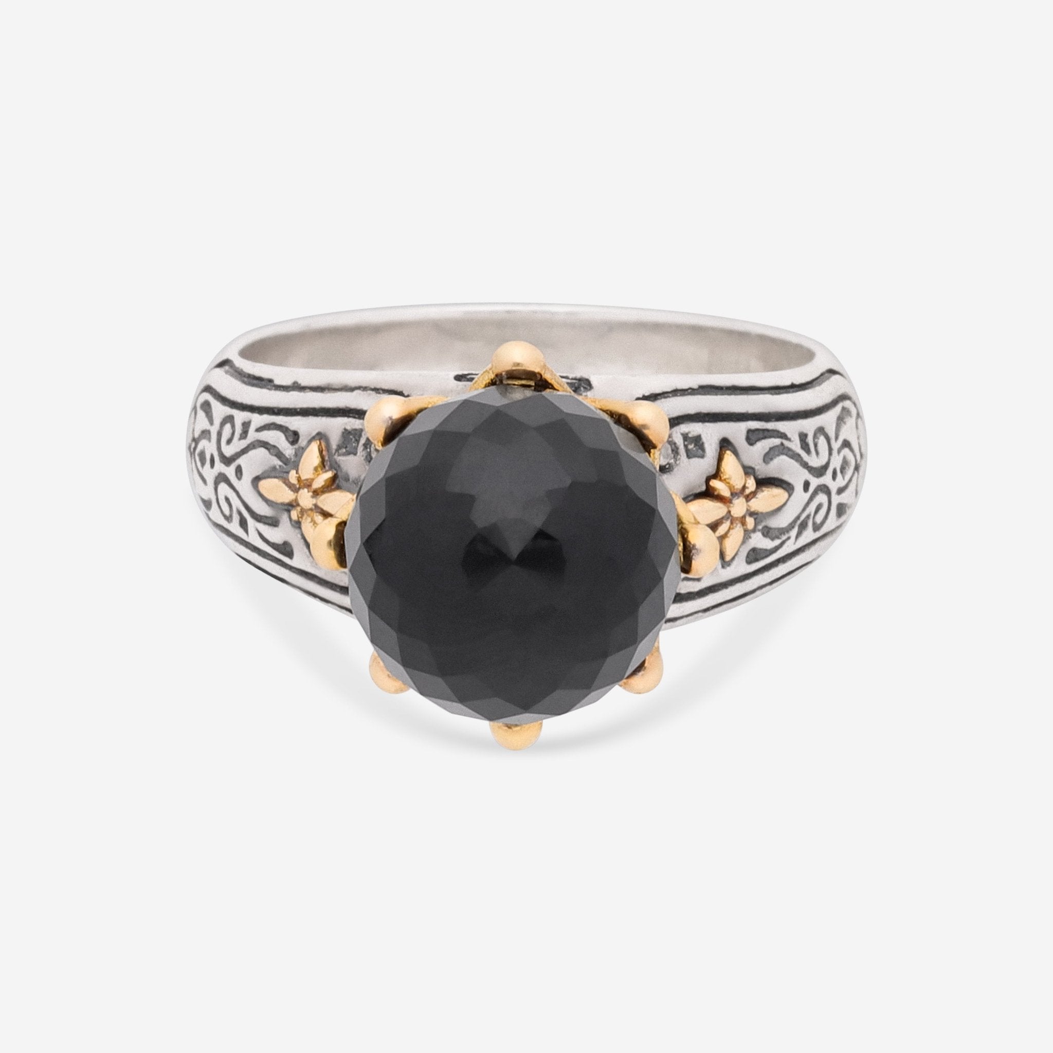 Konstantino Calypso Sterling Silver and 18K Yellow Gold, Onyx Statement Ring DKJ848 - 120 - THE SOLIST - Konstantino