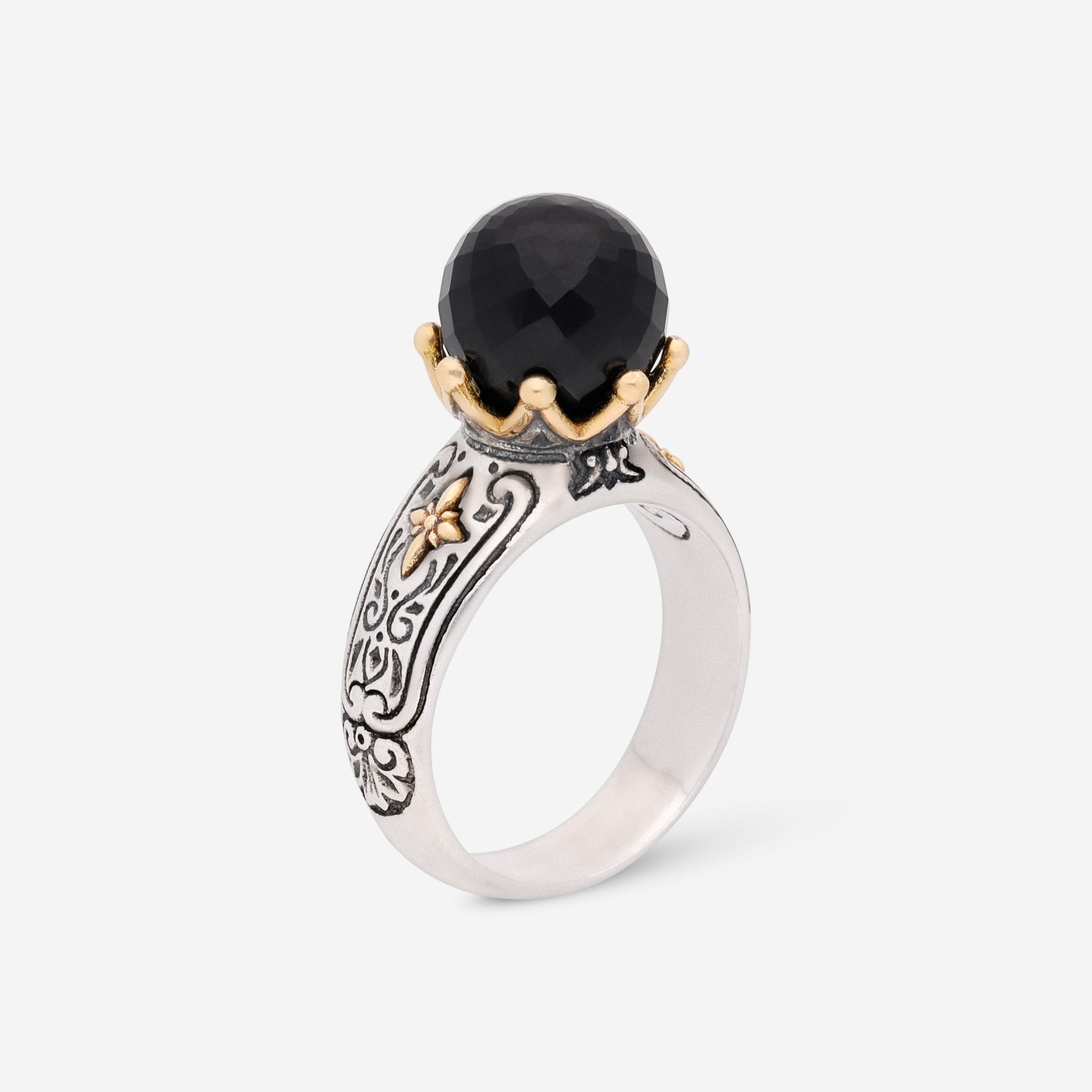 Konstantino Calypso Sterling Silver and 18K Yellow Gold, Onyx Statement Ring DKJ848 - 120 - THE SOLIST - Konstantino
