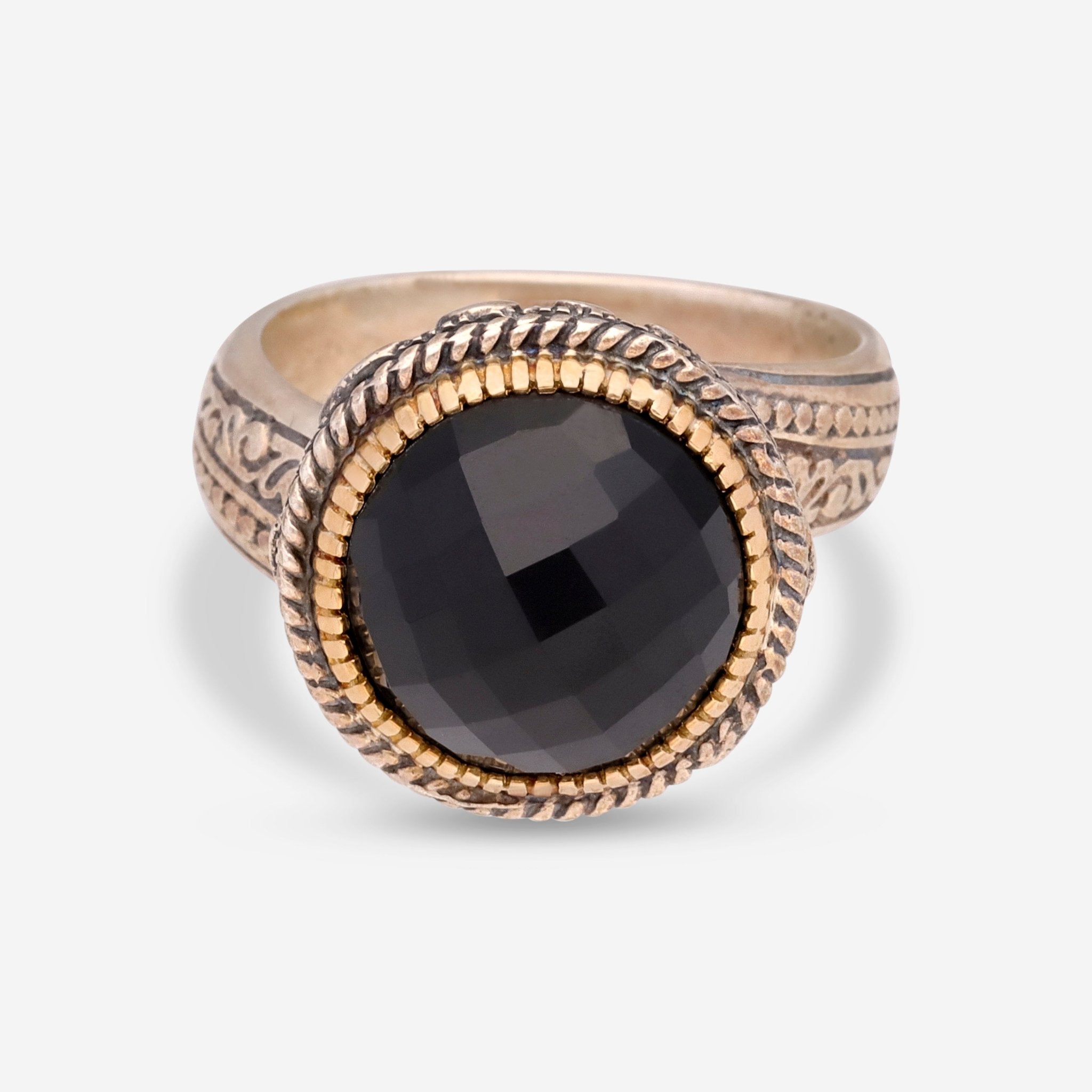 Konstantino Calypso Sterling Silver and 18K Yellow Gold,Onyx Ring DKJ844 - 120 - THE SOLIST - Konstantino