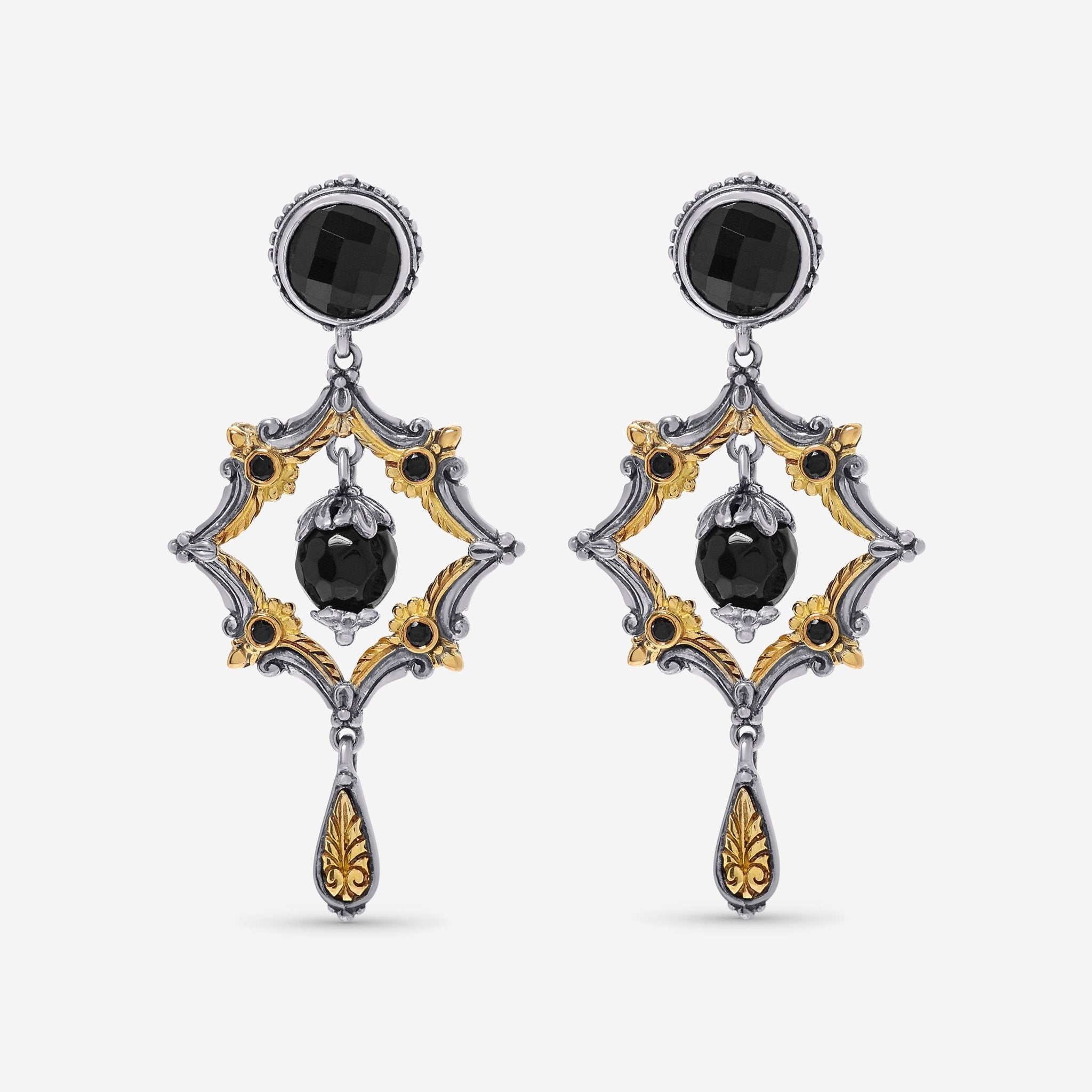 Konstantino Calypso Sterling Silver, Onyx and Spinel Drop Earrings SKKJ640 - 314 - THE SOLIST - Konstantino