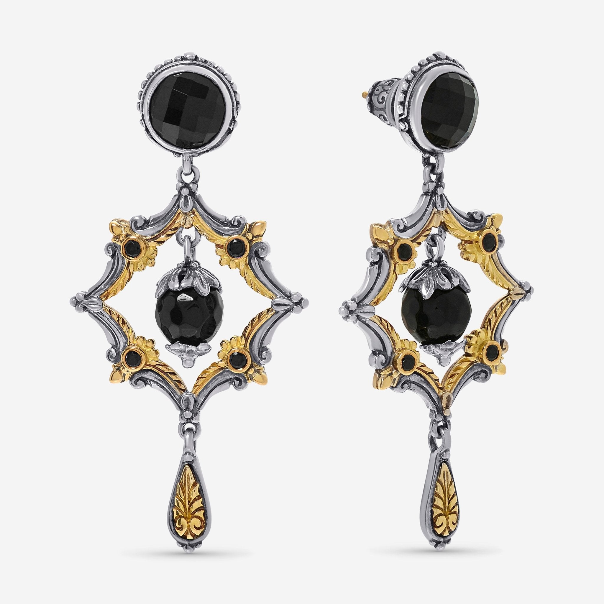 Konstantino Calypso Sterling Silver, Onyx and Spinel Drop Earrings SKKJ640 - 314 - THE SOLIST - Konstantino