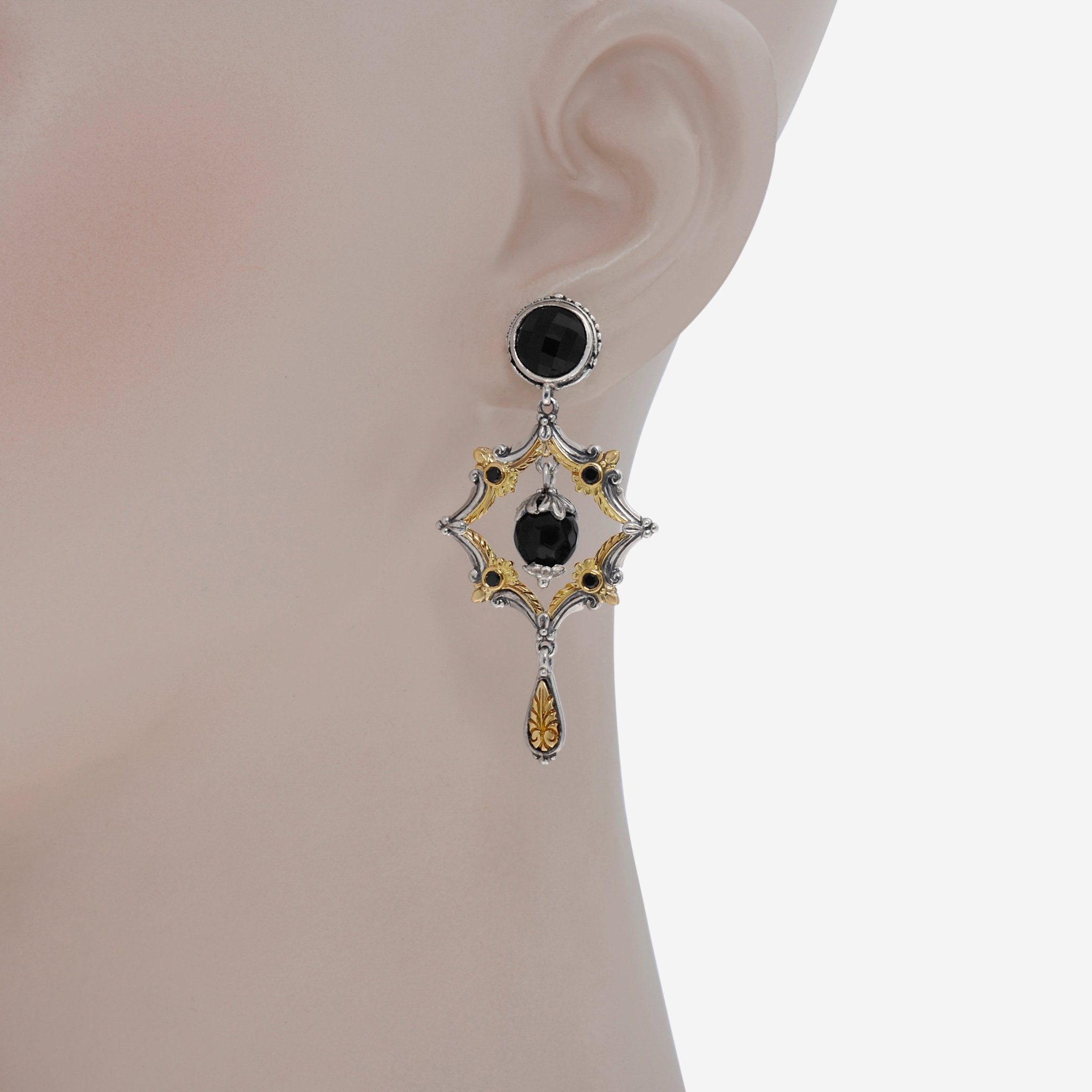 Konstantino Calypso Sterling Silver, Onyx and Spinel Drop Earrings SKKJ640 - 314 - THE SOLIST - Konstantino