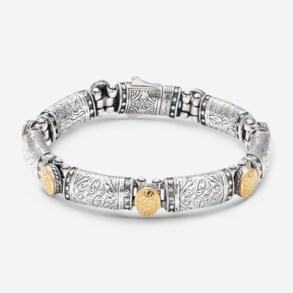 Konstantino Classic Sterling Silver & 18K Yellow Gold Station Unisex Bracelet BMK4052-130 - THE SOLIST