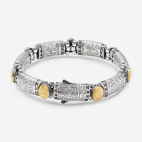 Konstantino Classic Sterling Silver & 18K Yellow Gold Station Unisex Bracelet BMK4052-130 - THE SOLIST