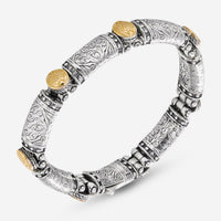 Konstantino Classic Sterling Silver & 18K Yellow Gold Station Unisex Bracelet BMK4052-130 - THE SOLIST