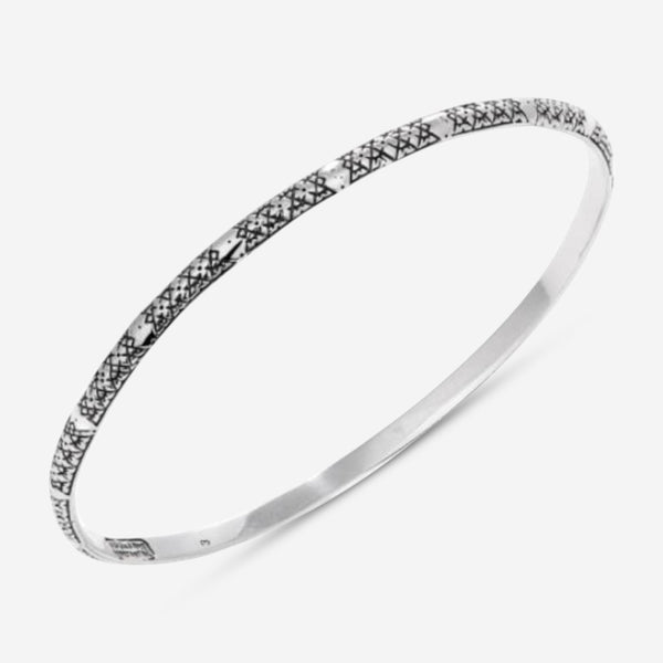 Konstantino Classics Sterling Silver Etched Bangle Bracelet BKJ186 - 131 - THE SOLIST - Konstantino