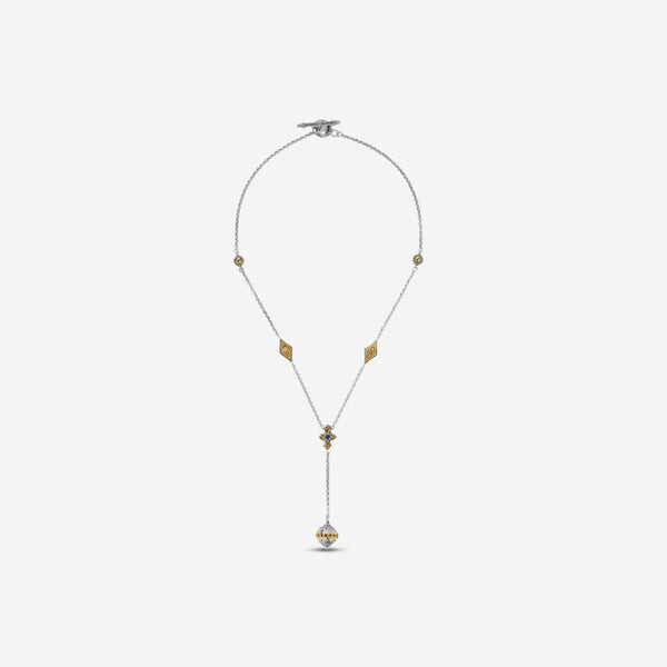 Konstantino Dome Sterling Silver & 18K Yellow Gold Blue Spinel Necklace KOKJ493 - 478 - THE SOLIST - Konstantino