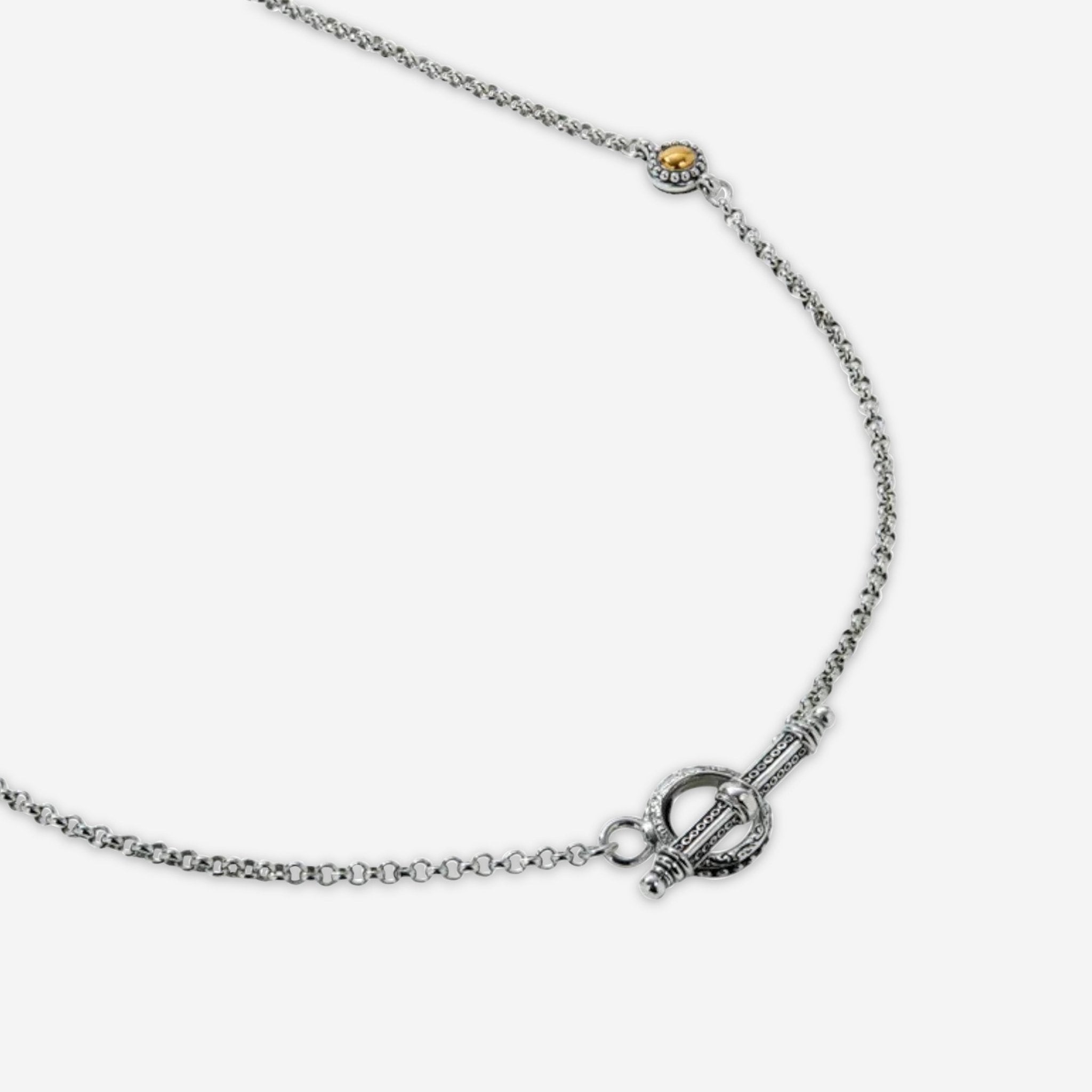 Konstantino Dome Sterling Silver & 18K Yellow Gold Corundum Necklace KOKJ493 - 538 - THE SOLIST - Konstantino