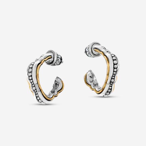 Konstantino Dome Sterling Silver & 18K Yellow Gold Hoop Earrings SKKJ699 - 130 - THE SOLIST - Konstantino