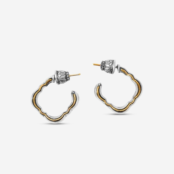 Konstantino Dome Sterling Silver & 18K Yellow Gold Hoop Earrings SKKJ699 - 130 - THE SOLIST - Konstantino