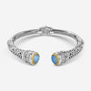 Konstantino Dome Sterling Silver & 18k Yellow Gold Mother of Pearl & Blue Spinel Cuff Bracelet BKJ699 - 628 - THE SOLIST - Konstantino