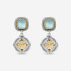 Konstantino Dome Sterling Silver & 18K Yellow Gold Mother of Pearl & Blue Spinel Drop Earrings SKKJ701 - 628 - THE SOLIST - Konstantino