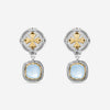 Konstantino Dome Sterling Silver & 18K Yellow Gold Mother of Pearl & Blue Spinel Earrings SKKJ703 - 628 - THE SOLIST - Konstantino