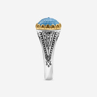 Konstantino Dome Sterling Silver & 18k Yellow Gold Mother of Pearl & Blue Spinel Ring Sz. 6 DKJ970 - 628 - S6 - THE SOLIST - Konstantino