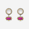 Konstantino Dome Sterling Silver & 18K Yellow Gold Mother of Pearl & Corundum Drop Earrings SKKJ702-631 - THE SOLIST