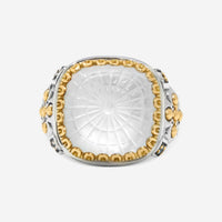 Konstantino Dome Sterling Silver & 18k Yellow Gold Mother of Pearl & Corundum Ring Sz. 8 DKJ978 - 631 - S8 - THE SOLIST - Konstantino