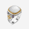 Konstantino Dome Sterling Silver & 18k Yellow Gold Mother of Pearl & Corundum Ring Sz. 8 DKJ978 - 631 - S8 - THE SOLIST - Konstantino