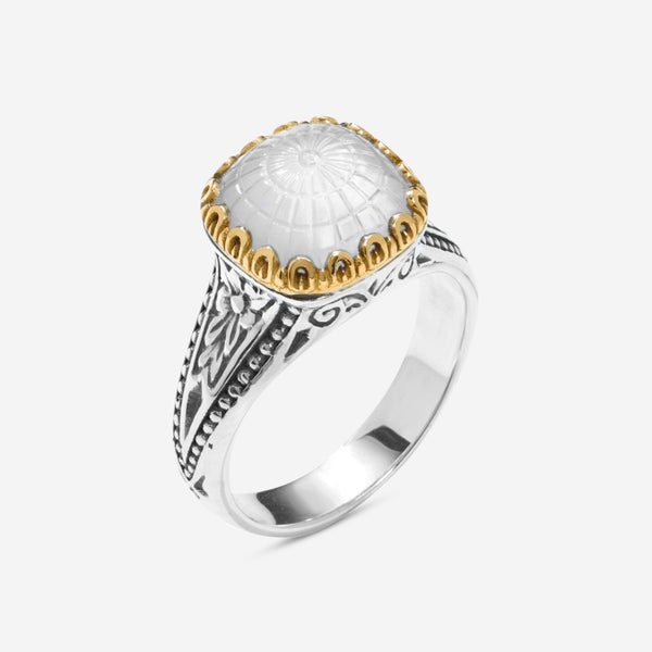 Konstantino Dome Sterling Silver & 18k Yellow Gold Mother of Pearl Doublet Ring Sz. 7 DKJ970-313-S7 - THE SOLIST