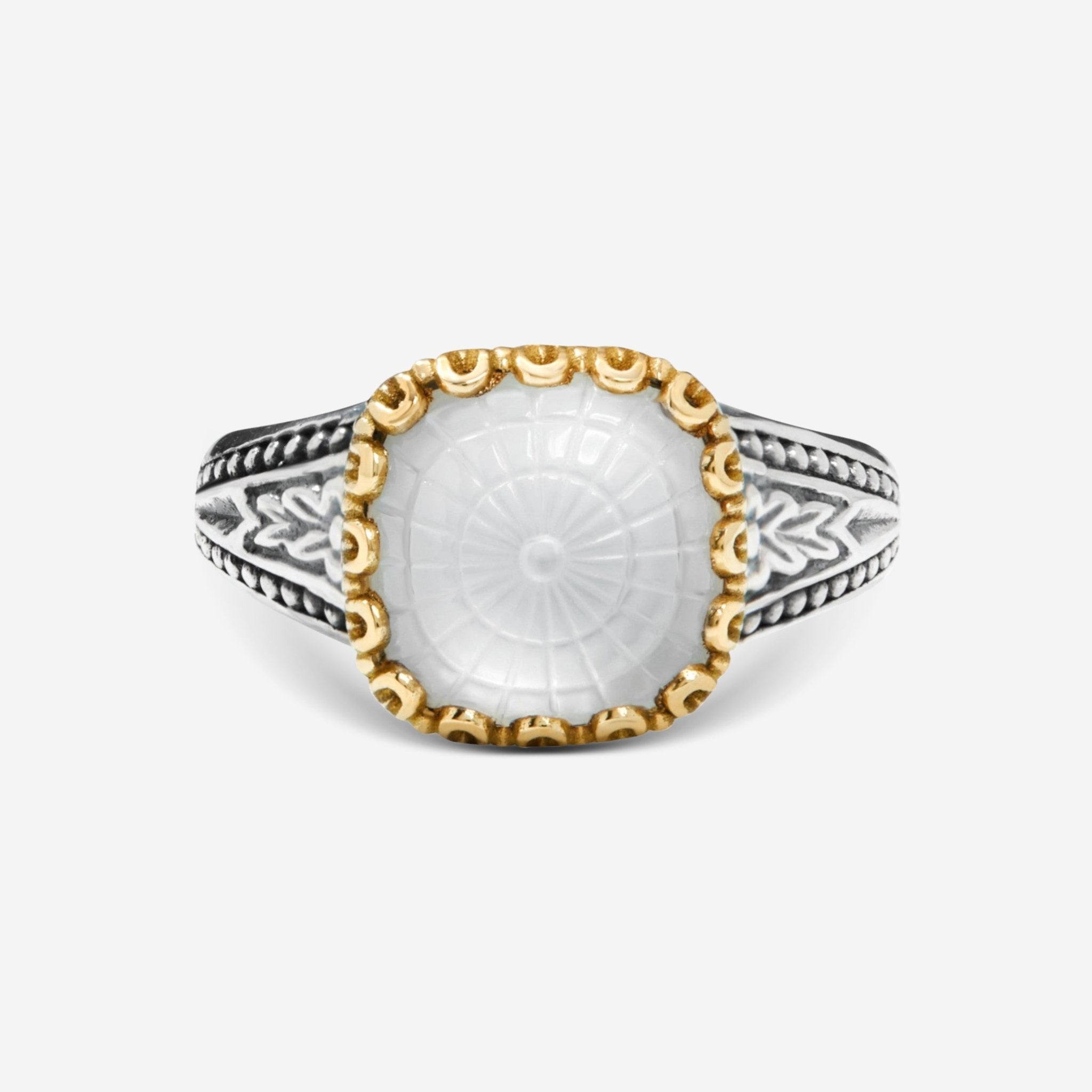 Konstantino Dome Sterling Silver & 18k Yellow Gold Mother of Pearl Doublet Ring Sz. 7 DKJ970-313-S7 - THE SOLIST