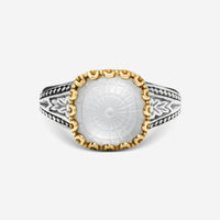 Konstantino Dome Sterling Silver & 18k Yellow Gold Mother of Pearl Doublet Ring Sz. 7 DKJ970-313-S7 - THE SOLIST