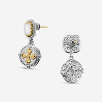 Konstantino Dome Sterling Silver & 18K Yellow Gold Mother of Pearl Drop Earrings SKKJ701-313 - THE SOLIST