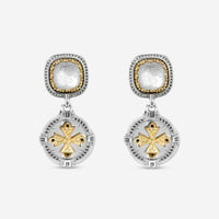 Konstantino Dome Sterling Silver & 18K Yellow Gold Mother of Pearl Drop Earrings SKKJ701-313 - THE SOLIST