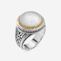 Konstantino Dome Sterling Silver & 18k Yellow Gold Mother of Pearl Ring Sz. 7 DKJ972 - 313 - S7 - THE SOLIST - Konstantino