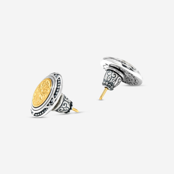 Konstantino Dome Sterling Silver & 18k Yellow Gold Stud Earrings SKKJ709 - 130 - THE SOLIST - Konstantino