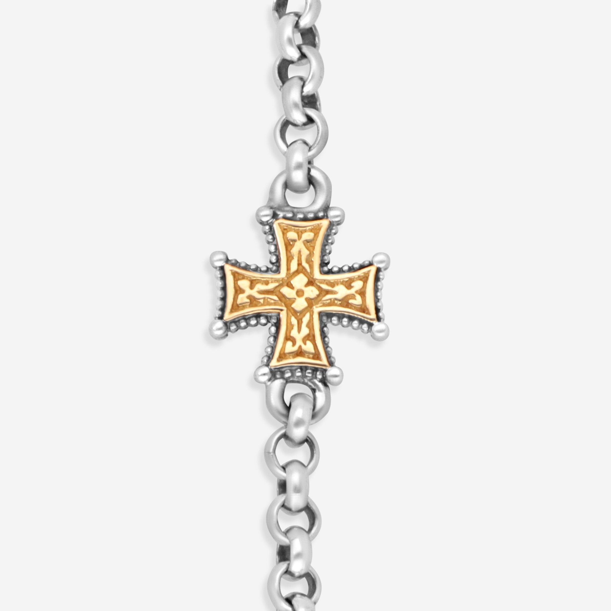 Konstantino Eros Sterling Silver & 18K Yellow Gold Cross Chain Necklace 18