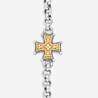 Konstantino Eros Sterling Silver & 18K Yellow Gold Cross Chain Necklace 18" KOKJ389 - 130 - THE SOLIST - Konstantino