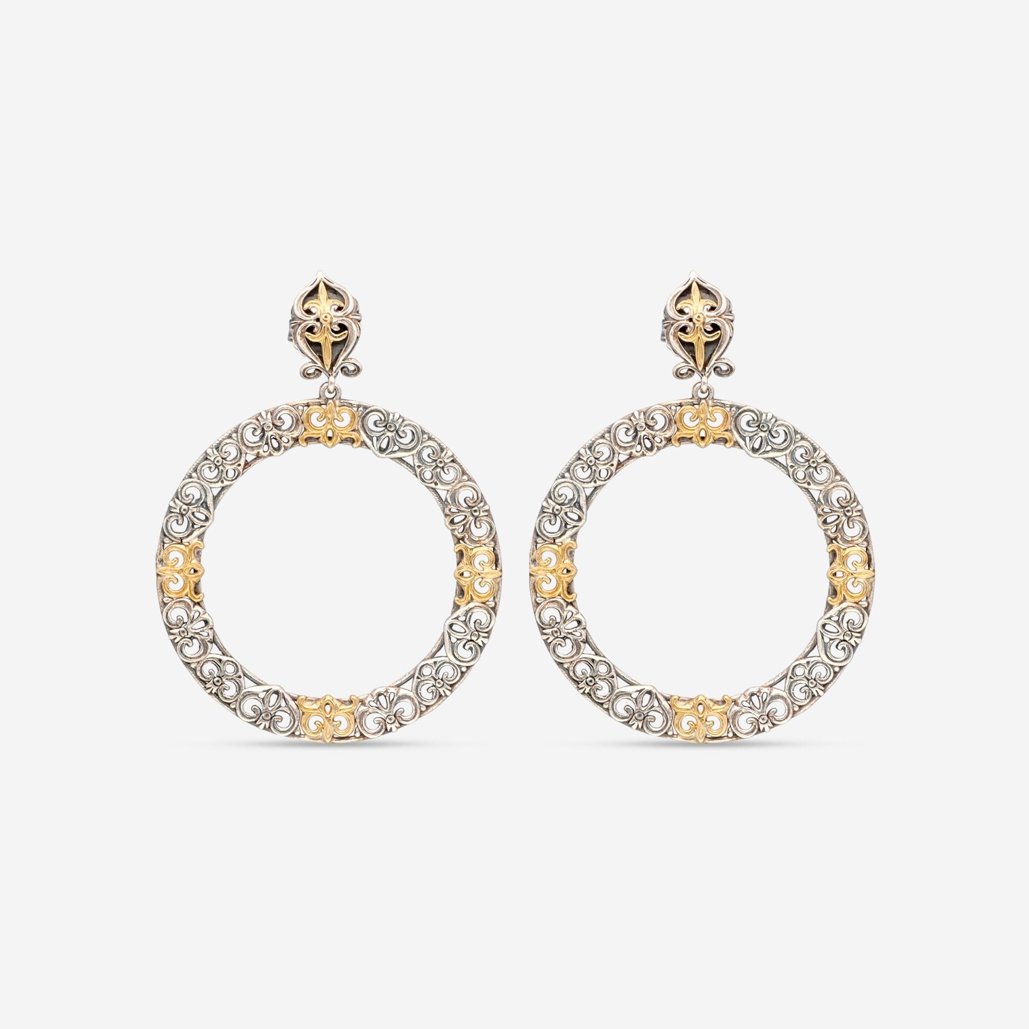 Konstantino Eros Sterling Silver and 18K Yellow Gold Circle Earrings SKKJ524 - 130 - THE SOLIST - Konstantino