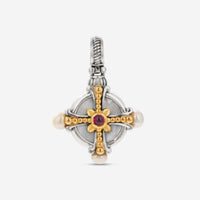 Konstantino Hestia Sterling Silver & 18k Yellow Gold Mother of Pearl, Pearl & Ruby Pendant MEMK5212 - 459 - 18 - 20 - THE SOLIST - Konstantino