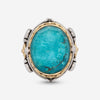 Konstantino Iliada Sterling Silver and 18k Yellow Gold, Chrysocolla Statement Ring DMK2060 - 370 - THE SOLIST - Konstantino