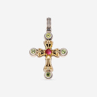 Konstantino Kleos Silver & 18K Yellow Gold Pink Tourmaline & Peridot Pendant STMK6977 - 233 - CUT - THE SOLIST - Konstantino