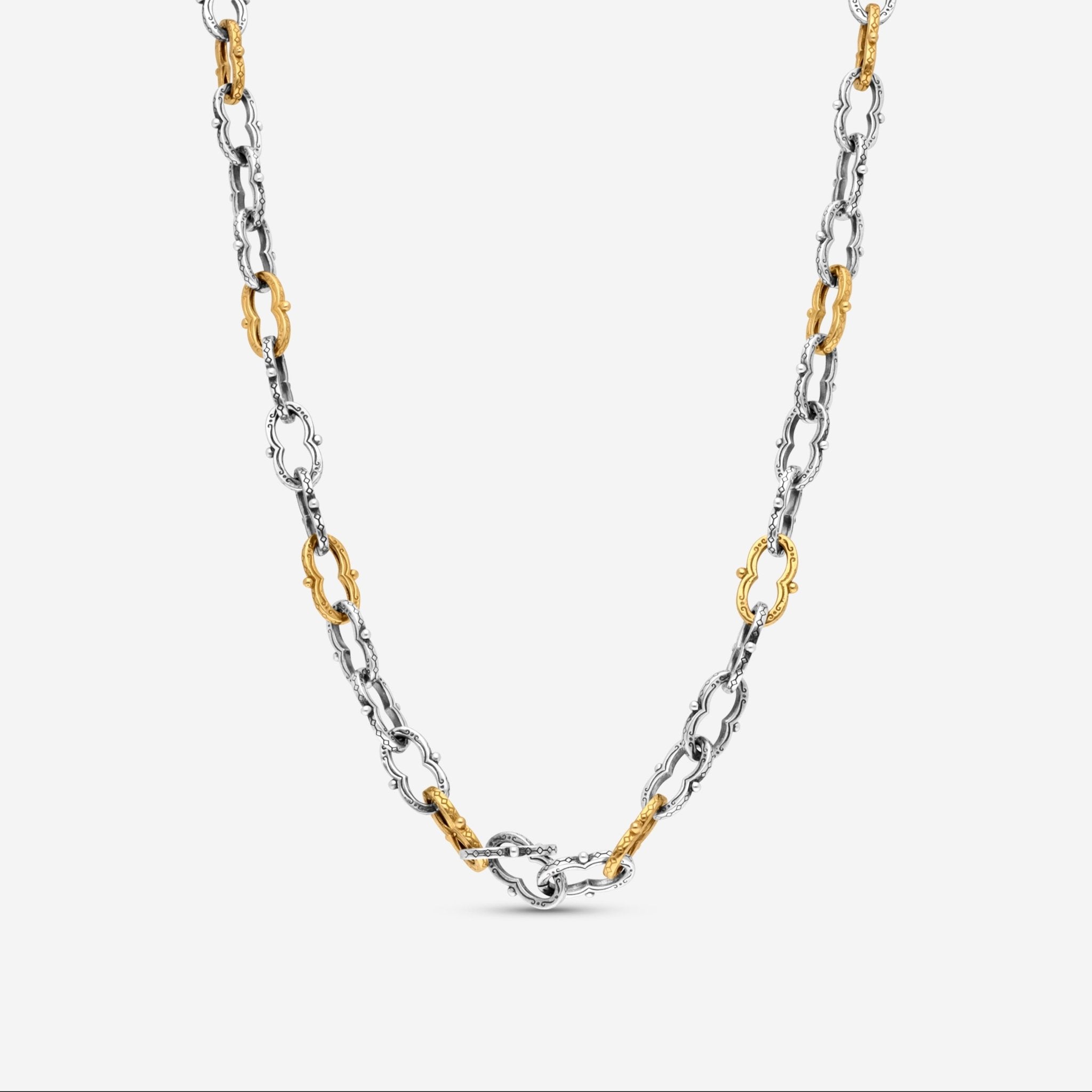 Konstantino Kleos Sterling Silver & 18K Yellow Gold Chain Necklace 22