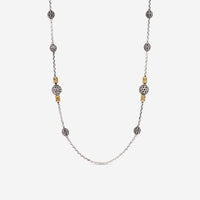 Konstantino Kleos Sterling Silver & 18k Yellow Gold Station Necklace KOMK4768 - 130 - 33 - THE SOLIST - Konstantino