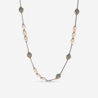 Konstantino Kleos Sterling Silver and 18K Yellow Gold, Pearl Station Necklace KOMK4767 - 122 - 33 - THE SOLIST - Konstantino