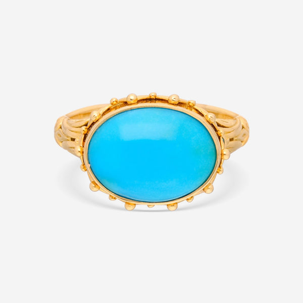 Konstantino Limited 18K Yellow Gold and Turquoise Ring DMK01121 - 18KT - 470 - THE SOLIST - Konstantino