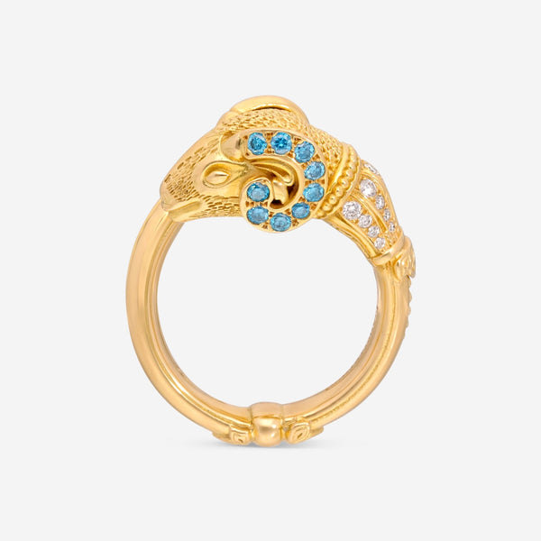 Konstantino Melissa 18K Yellow Gold, Blue and White Diamond Ring DMK01113 - 18KT - 413 - THE SOLIST - Konstantino